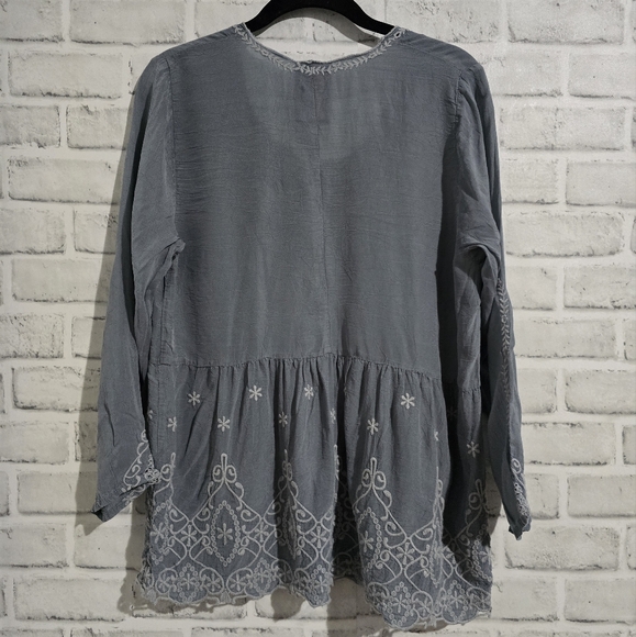 Johnny Was Embroidered‎ Blouse Grey Size XS - Picture 3 of 8